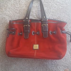 Authentic Designer Dooney and Burke  red suede bag